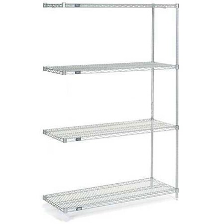 Nexel Nexelate Wire Shelving Add-On, Silver Epoxy, 72W x 18D x 86H A18728EP